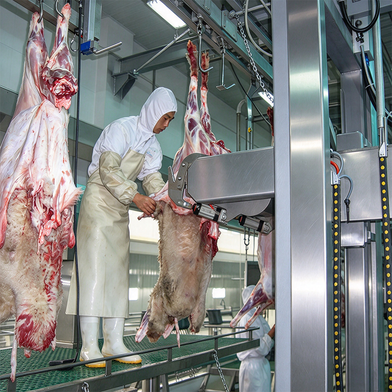 【QE-S206-I】Sheep(goat) carcass skin vertical pneumatic skin puller sheep slaughterhouse slaughtering equipment goat abattoir goat slaughter line machine