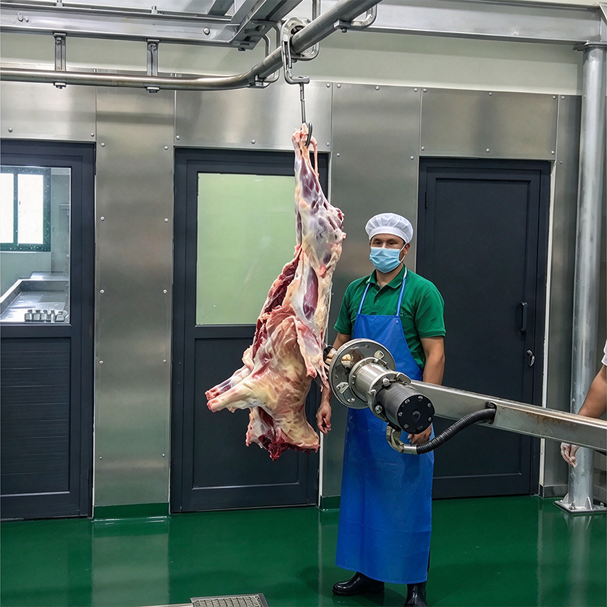 【QE-S206-III】Sheep(goat) carcass skin rocker type hydraulic puller sheep slaughterhouse slaughtering equipment goat abattoir goat slaughter line machine