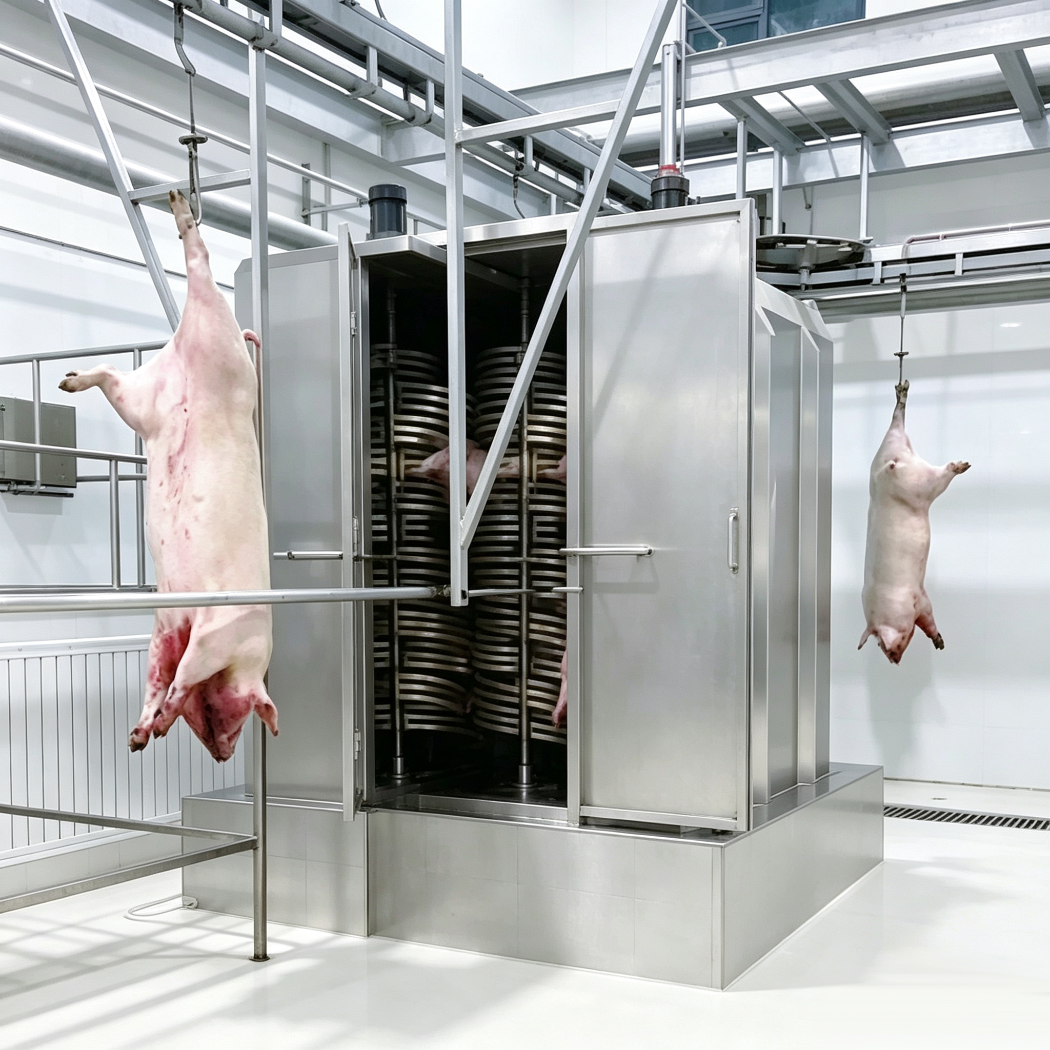 【QE-P201-I】Pig carcass processing automatic convey rail (Tube-track, Dual-track, Flat-track) pig abattoir slaughter equipment pig slaughterhouse meat processing machine